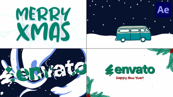 Hand Drawn Xmas Logo For After Effects - VideoHive 55106855