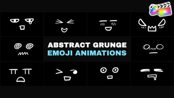 Abstract Grunge Scribble Emoji Animations Fcpx - VideoHive 52307839