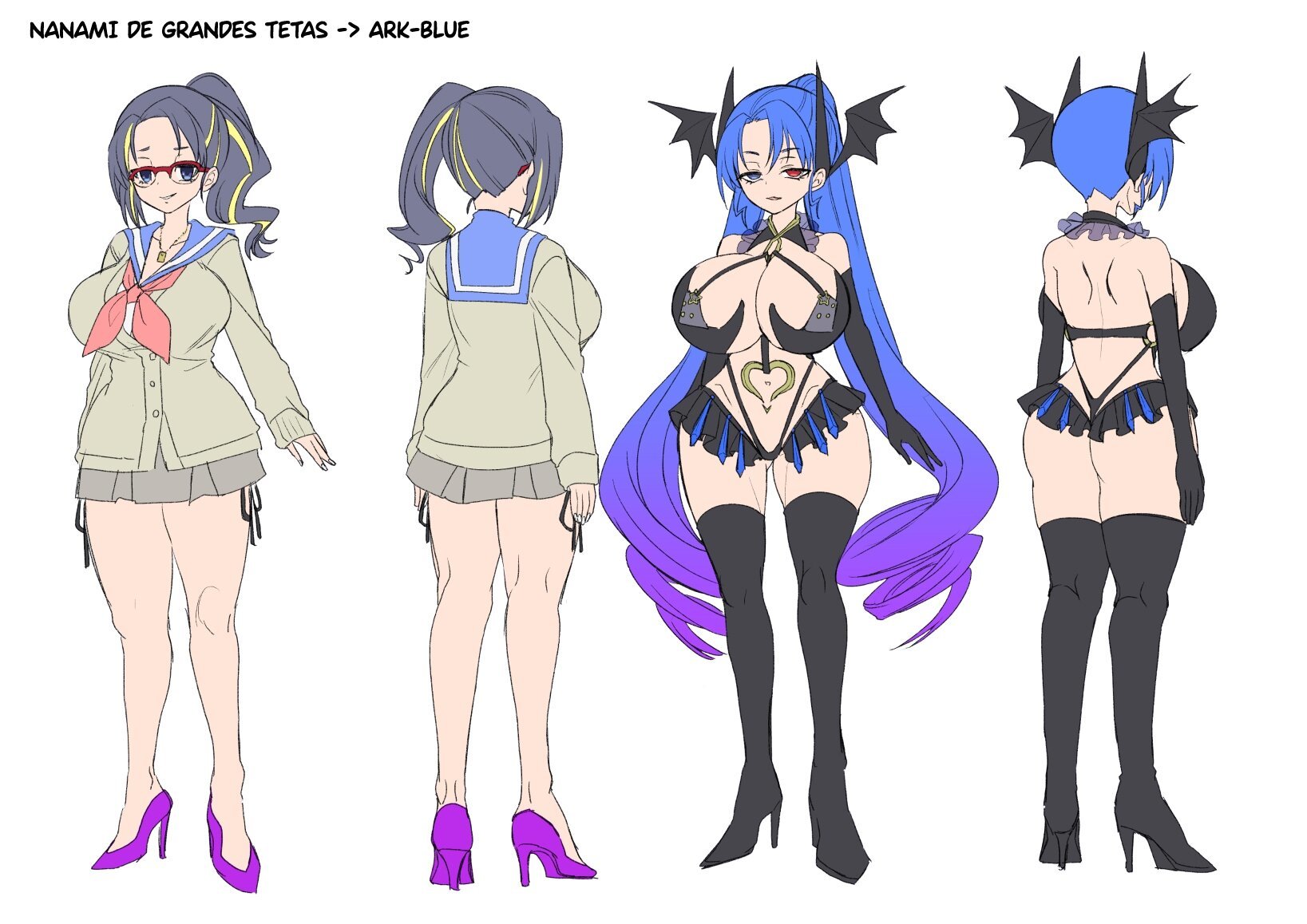 The Smart Diligent and Flat Chested Blue from the Team of Morphing Heroines - 62