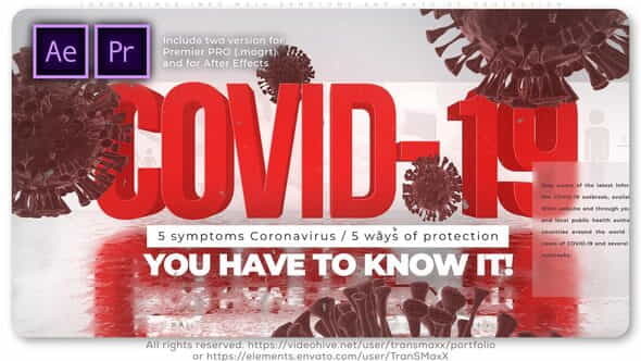 Coronavirus Info Main Symptoms and - VideoHive 26363425