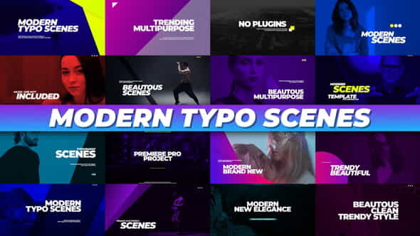 Modern Typo Scenes - VideoHive 34095296