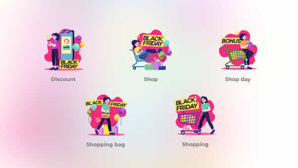 Shopping Flat Concepts - VideoHive 48774646