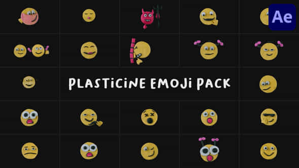Plasticine Emoji Pack After Effects - VideoHive 53627900