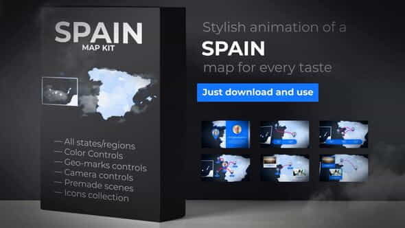 Spain Animated Map - Kingdom - VideoHive 24089123