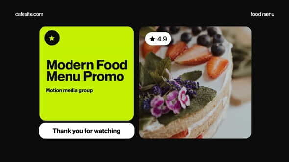 Modern Food Menu - VideoHive 34909571
