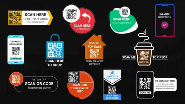 Qr Code Titles Openers - VideoHive 57967177