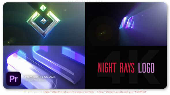 Night Rays Logo - VideoHive 53604560