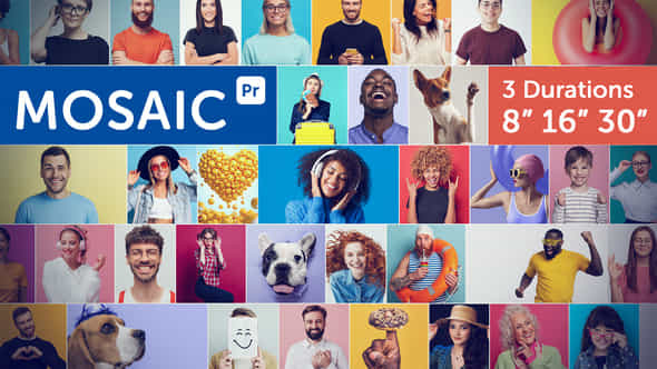 Mosaic Logo Opener For Premiere Pro - VideoHive 56047157