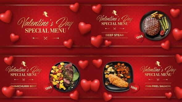 Valentines Menu Restaurant Promo B221 - VideoHive 35473350