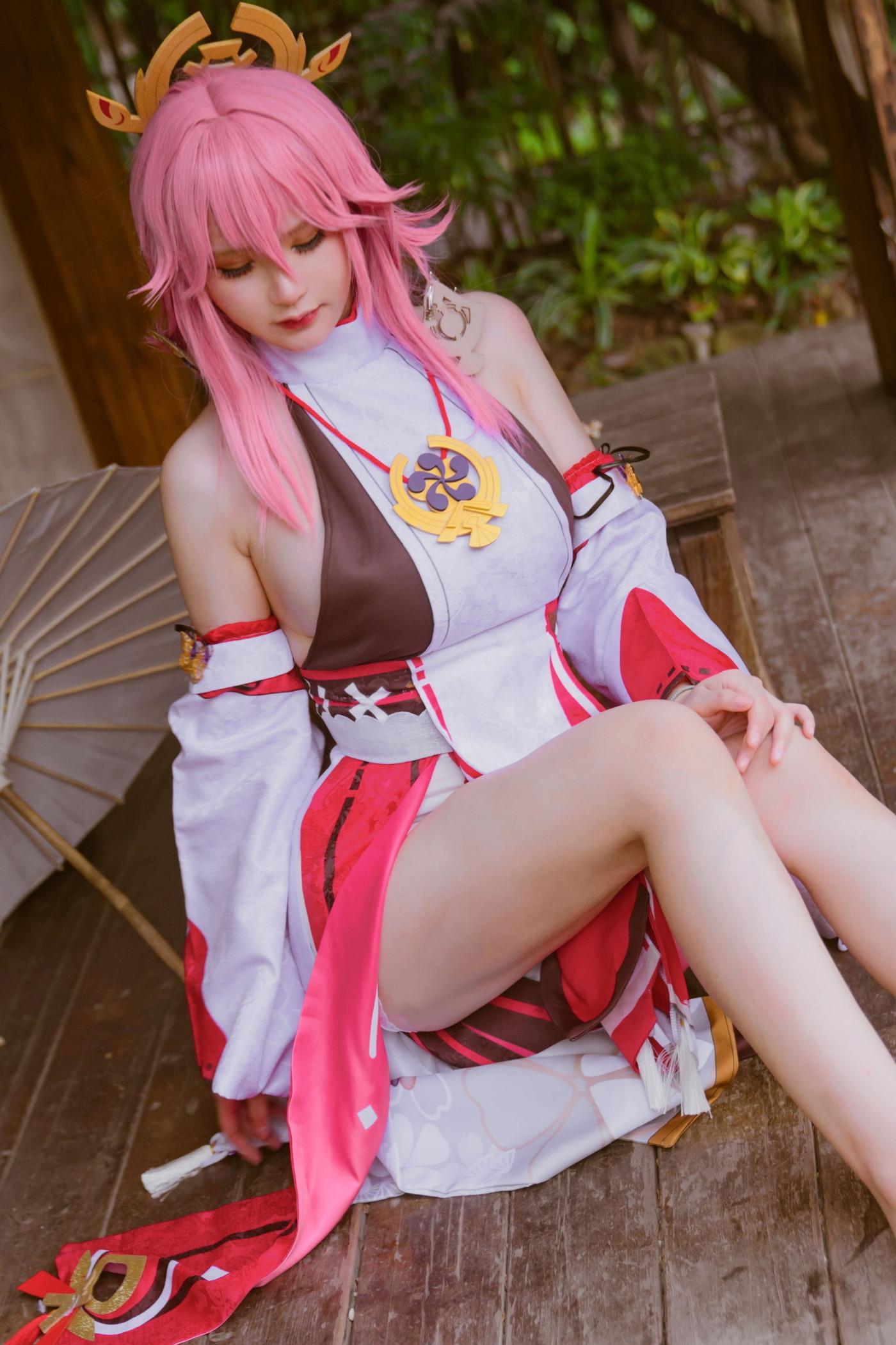 Cosplay 前羽_rr 原神 八重神子(17)