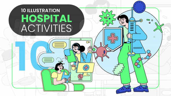 Hospital Activities Animated Ilustration - VideoHive 57802421