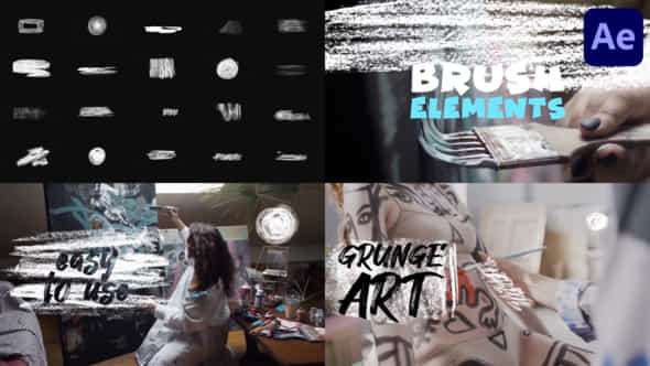 Grunge Brush Elements After Effects - VideoHive 51061429