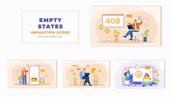 Flat 2D Empty States Concept Scene Vector Design Animation Scene - VideoHive 49459103