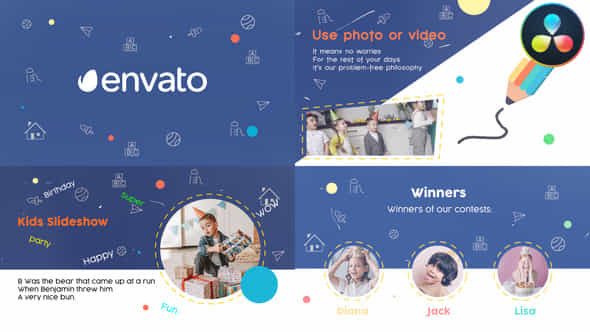 Kids Slideshow Davinci Resolve - VideoHive 48684273