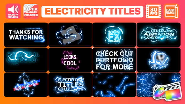 Electricity Titles Collection | FCPX - VideoHive 25415337