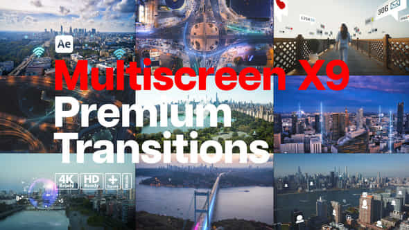 Premium Transitions Multiscreen X9 - VideoHive 52809279