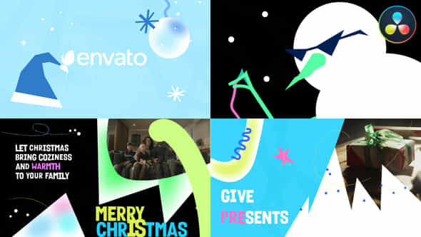 Stylish Christmas Greetings Slideshow For Davinci Resolve - VideoHive 48683930