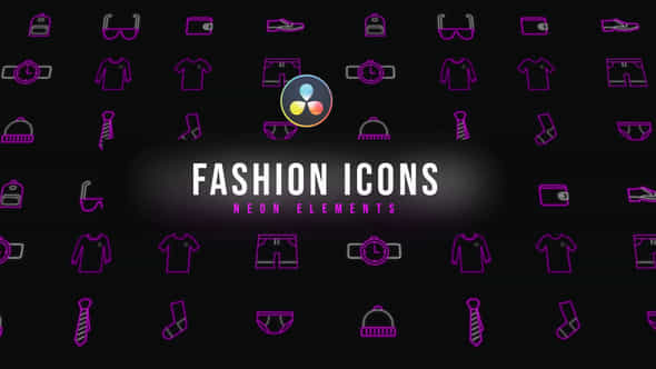 Fashion Neon Icons - VideoHive 39218694