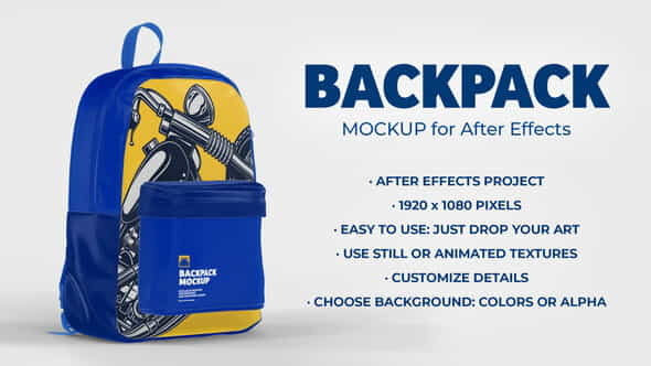 Backpack - 5 Scenes Mockup - VideoHive 34263453