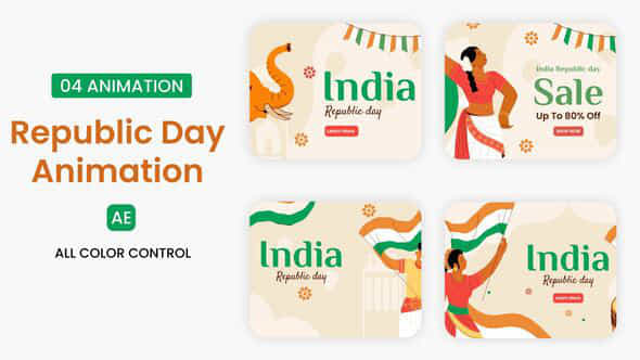 Republic Day Illustration Scene - VideoHive 55835069