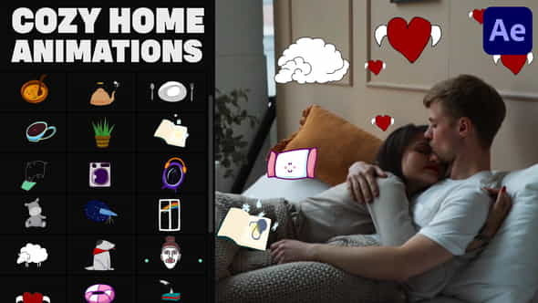 Cozy Home Stickers for After - VideoHive 36767785