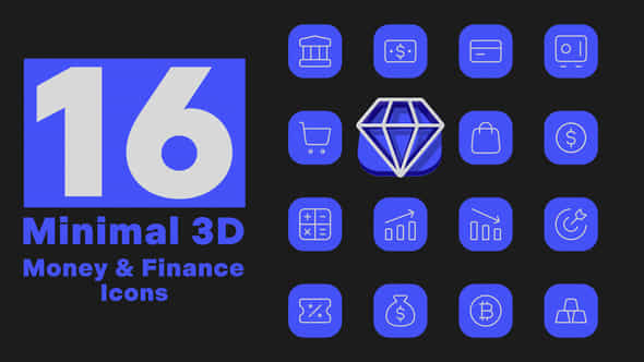 Minimal 3D Money Finance Icons - VideoHive 51770071