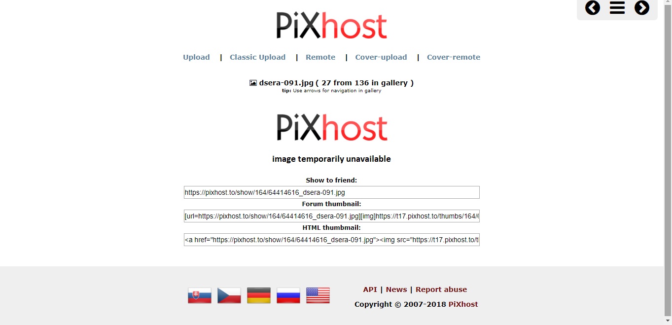 Problem in pixhost.to