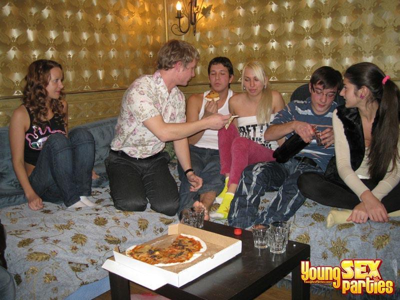 Young girls engage in group sex while attending a pizza party(2)