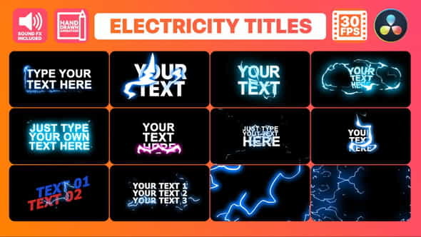 Electricity Titles Collection | DaVinci - VideoHive 34759029