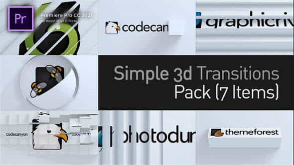 3d Simple Transitions - VideoHive 32440647