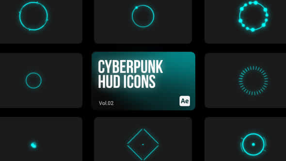 Cyberpunk HUD Icons - VideoHive 43989480