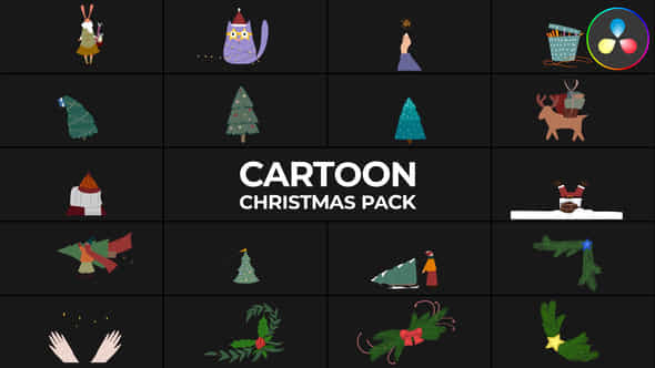 Cartoon Christmas Animations For Davinci Resolve - VideoHive 48999718