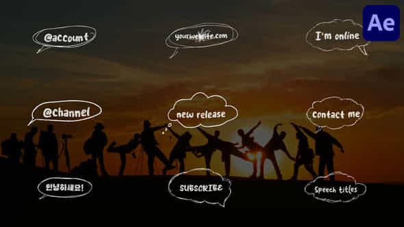 Scribble Speech Bubbles Titles For After Effects - VideoHive 57270020