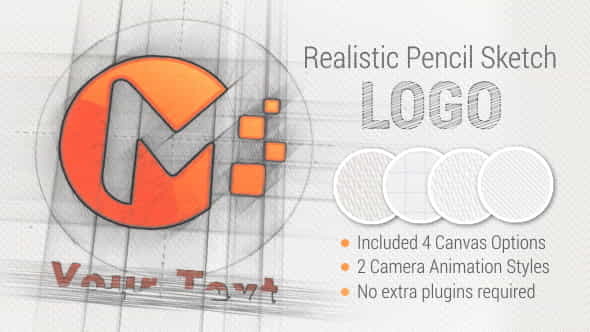 Pencil Sketch Logo - VideoHive 21345972