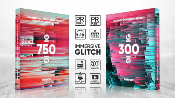 Glitch Transitions Presets Titles Logos - VideoHive 22228853
