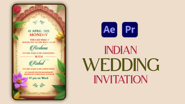 Indian Wedding Invitation After Effects - VideoHive 57172514