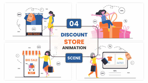 Discount Store Animation Scene - VideoHive 52949224