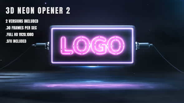 3D Neon Opener 2 | Electric - VideoHive 26056305