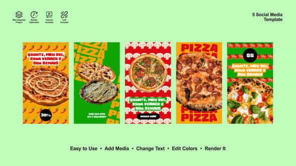 Pizza Instagram Stories - VideoHive 53394767