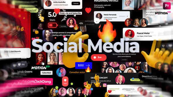 Social Media Graphics Pack For Premiere Pro - VideoHive 49300033