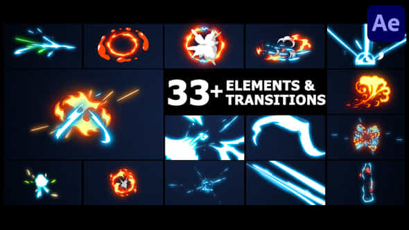 Elements And Transitions - VideoHive 37915558
