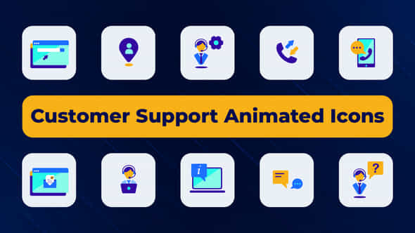 Customer Support Animated Icons - VideoHive 50997499