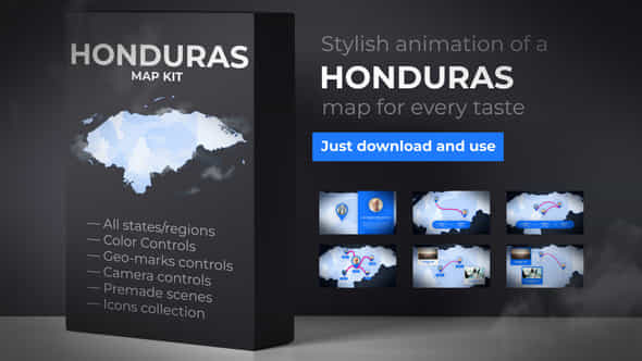 Honduras Map - - VideoHive 39886416