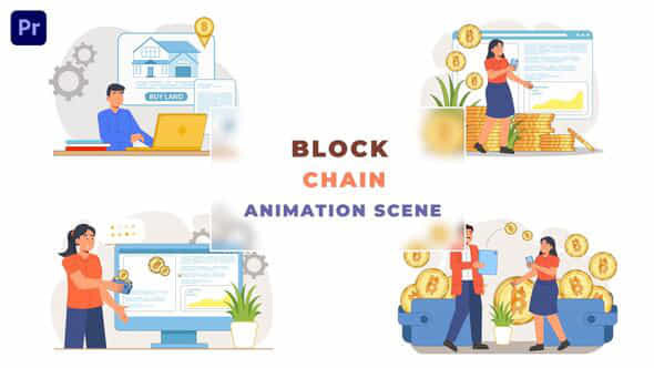 Blockchain Bitcoin Animation - VideoHive 43665671