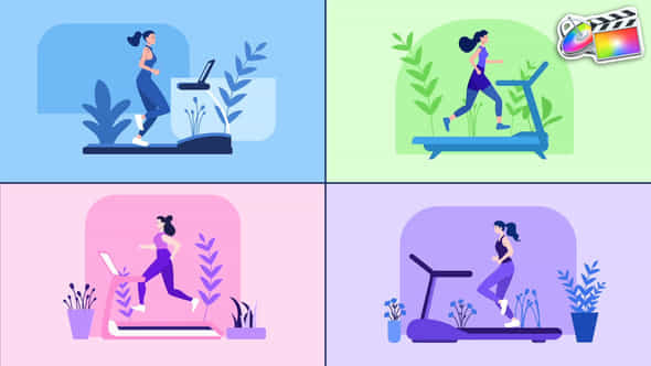 Treadmill Running Girl Explainer For Fcpx - VideoHive 52609332