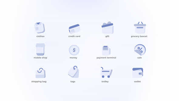 Shopping Flat Icons - VideoHive 49204204