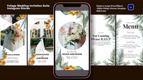 Foliage Wedding Invitation - VideoHive 44112509