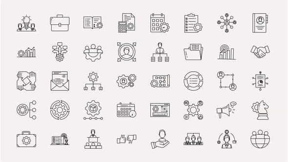 Management Line Icons - VideoHive 34462656