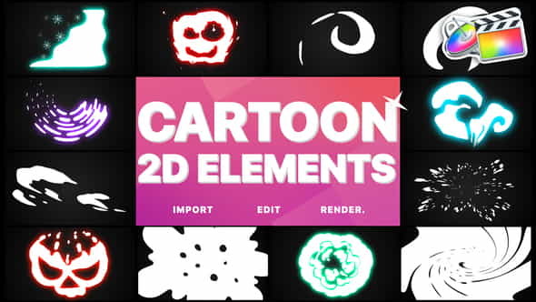 2D Cartoon Elements | FCPX - VideoHive 25418782