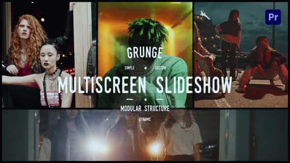 Grunge Grid Multiscreen - VideoHive 47198445